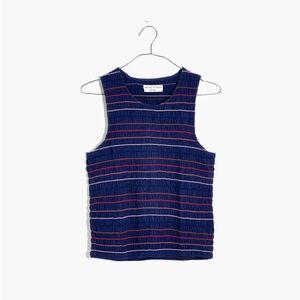 Madewell Rainbow-Stitched Smocked Tank Top